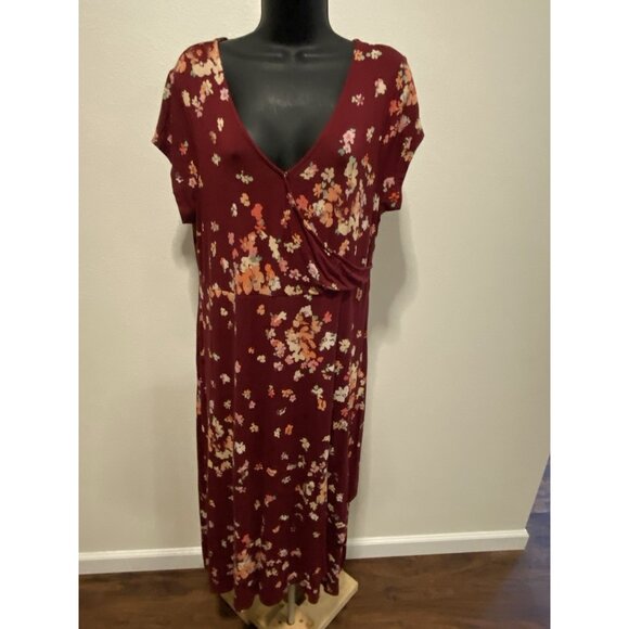 a:glow Maternity Womens Size Large Floral  Dress Cap Sleeve Runs Small - Picture 1 of 8